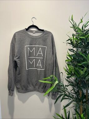 Gray "MAMA" Graphic Crewneck Sweatshirt - Men's